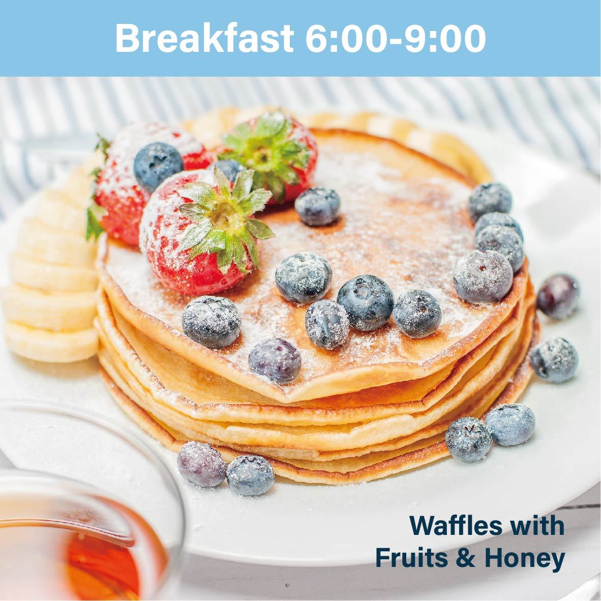 Waffles with Fruits & Honey – Streamland NZ